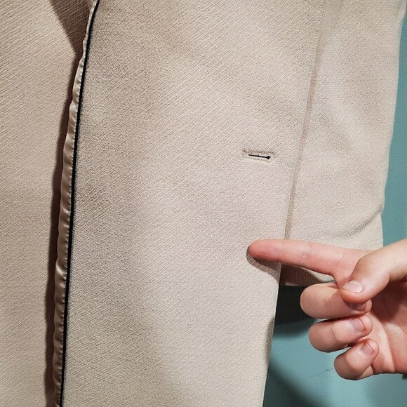 J. Crew Arianna Dusty Pink w/ Navy Collar Contrast TopCoat Wool Blend Size 10 - Picture 11 of 16